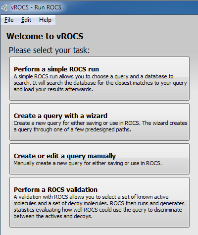 vROCS Welcome page