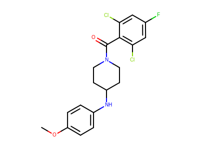 OEDepict TK depiction of the synthesis candidate molecule and ROCS query