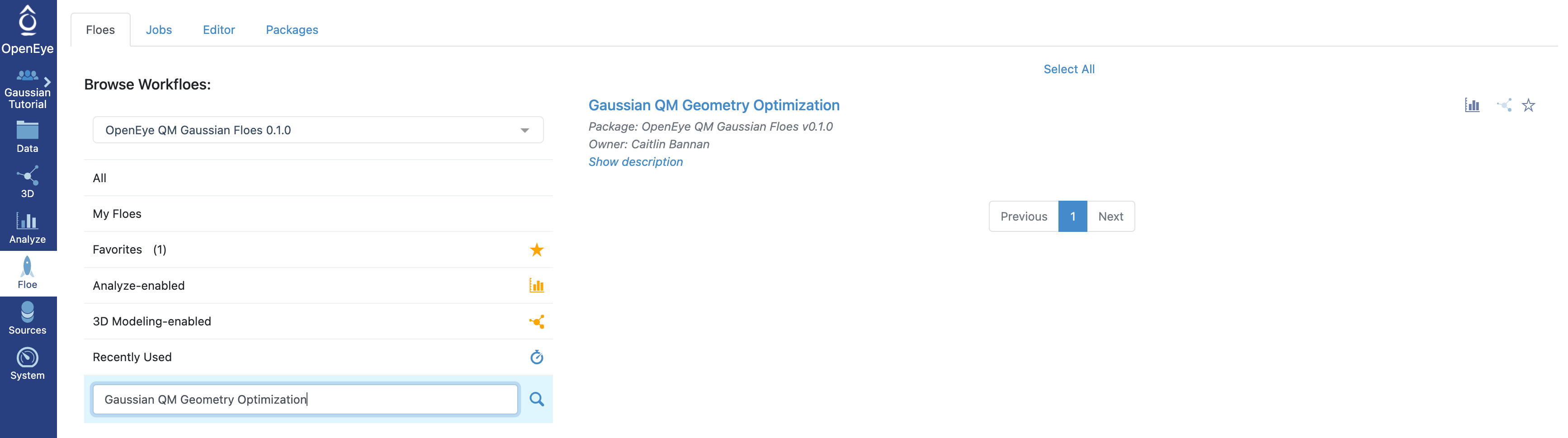 Search for Gaussian QM Geometry Optimization Floe