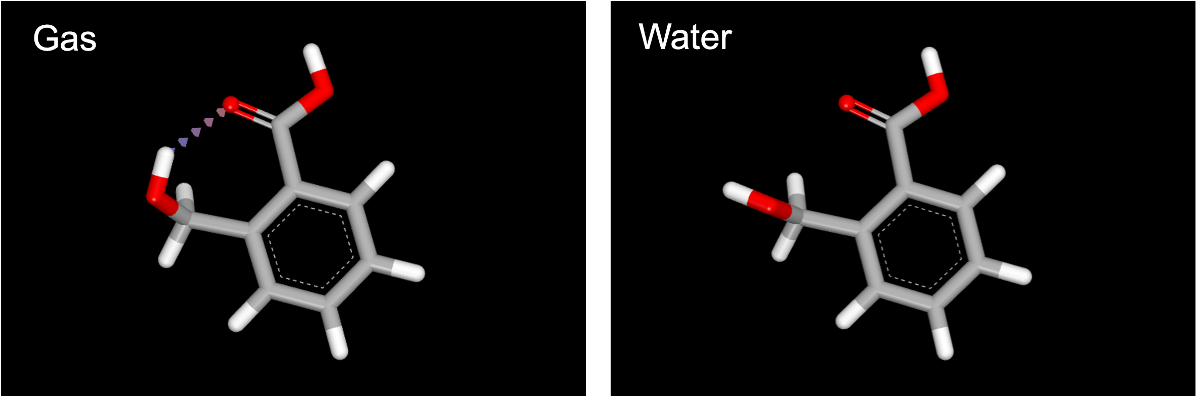 Visualize intramolecular hydrogen bonds